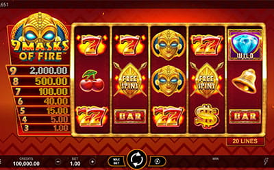 La tragamonedas Masks of Fire en el casino online Casumo dominicano